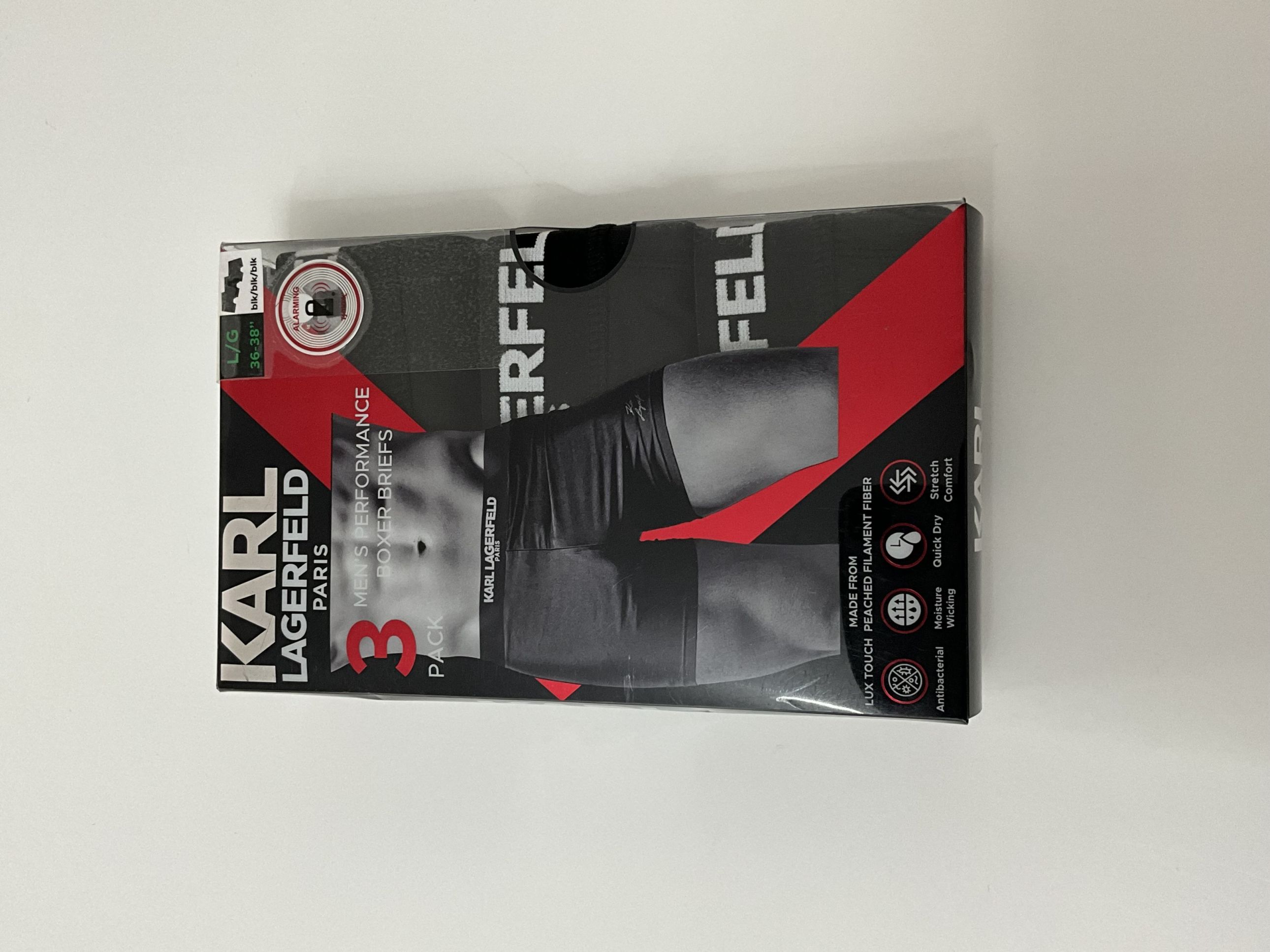 karl001-set de 3 piezas boxer negro-m
