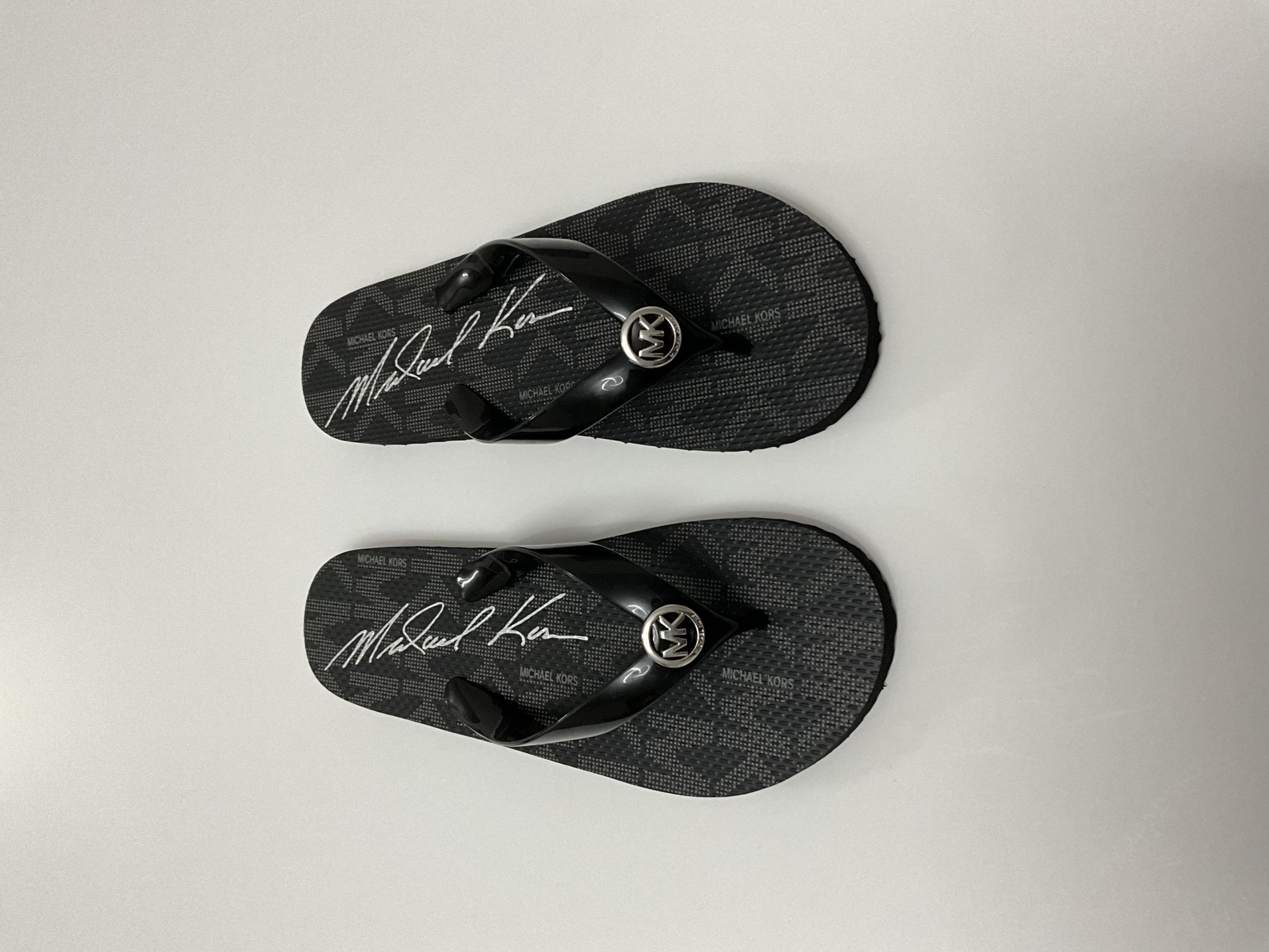 mk004-sandalias negras logos puntos blancos-#4 mx