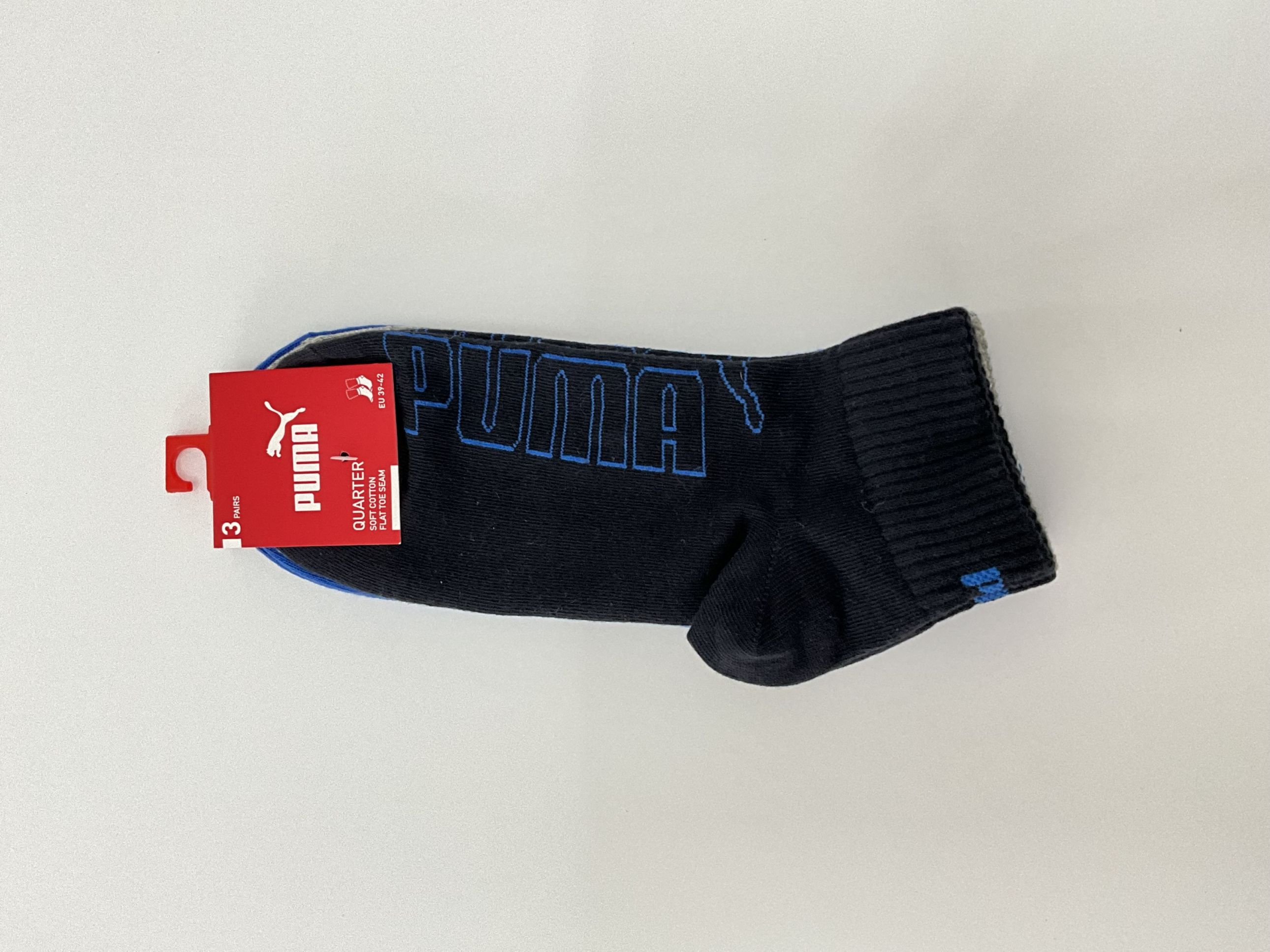 puma003-set de 3 pares calceta azul y gris -#5-7 mx